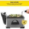 imageChefman 45 Liter Deep Fryer wBasket Strainer XL Jumbo Size Adjustable Temperature ampamp Timer Perfect for Fried Chicken Shrimp French Fries Chips ampamp More Removable OilContainer Stainless SteelBlack Stainless Steel