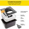 imageChefman 45 Liter Deep Fryer wBasket Strainer XL Jumbo Size Adjustable Temperature ampamp Timer Perfect for Fried Chicken Shrimp French Fries Chips ampamp More Removable OilContainer Stainless SteelBlack Stainless Steel