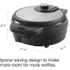 imageChefman AntiOverflow Belgian Waffle Maker wShade Selector Temperature Control Mess Free Moat Round Iron wNonstick Plates ampamp Cool Touch Handle Measuring Cup Included RedStainless Steel