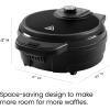 imageChefman AntiOverflow Belgian Waffle Maker wShade Selector Temperature Control Mess Free Moat Round Iron wNonstick Plates ampamp Cool Touch Handle Measuring Cup Included RedBlack