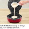 imageChefman AntiOverflow Belgian Waffle Maker wShade Selector Temperature Control Mess Free Moat Round Iron wNonstick Plates ampamp Cool Touch Handle Measuring Cup Included RedRed