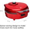 imageChefman AntiOverflow Belgian Waffle Maker wShade Selector Temperature Control Mess Free Moat Round Iron wNonstick Plates ampamp Cool Touch Handle Measuring Cup Included RedRed
