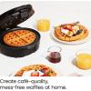 imageChefman AntiOverflow Belgian Waffle Maker wShade Selector Temperature Control Mess Free Moat Round Iron wNonstick Plates ampamp Cool Touch Handle Measuring Cup Included RedBlack Stainless Steel