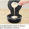 imageChefman AntiOverflow Belgian Waffle Maker wShade Selector Temperature Control Mess Free Moat Round Iron wNonstick Plates ampamp Cool Touch Handle Measuring Cup Included RedStainless Steel