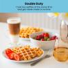 imageChefman AntiOverflow Belgian Waffle Maker wShade Selector Temperature Control Mess Free Moat Round Iron wNonstick Plates ampamp Cool Touch Handle Measuring Cup Included RedStainless  Double