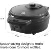 imageChefman AntiOverflow Belgian Waffle Maker wShade Selector Temperature Control Mess Free Moat Round Iron wNonstick Plates ampamp Cool Touch Handle Measuring Cup Included RedBlack Stainless Steel