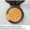 imageChefman AntiOverflow Belgian Waffle Maker wShade Selector Temperature Control Mess Free Moat Round Iron wNonstick Plates ampamp Cool Touch Handle Measuring Cup Included RedBlack