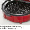 imageChefman AntiOverflow Belgian Waffle Maker wShade Selector Temperature Control Mess Free Moat Round Iron wNonstick Plates ampamp Cool Touch Handle Measuring Cup Included RedRed