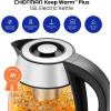 imageChefman Electric Kettle 18L 1500W Hot Water Boiler Removable Lid for Easy Cleaning Auto Shut Off BoilDry Protection Stainless Steel Filter BPA Free Borosilicate Glass Electric Tea KettleStainless Steel