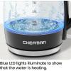 imageChefman Electric Kettle 18L 1500W Hot Water Boiler Removable Lid for Easy Cleaning Auto Shut Off BoilDry Protection Stainless Steel Filter BPA Free Borosilicate Glass Electric Tea KettleBlack