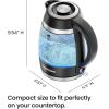 imageChefman Electric Kettle 18L 1500W Hot Water Boiler Removable Lid for Easy Cleaning Auto Shut Off BoilDry Protection Stainless Steel Filter BPA Free Borosilicate Glass Electric Tea KettleBlack