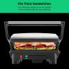 imageChefman Panini Press Grill and Gourmet Sandwich Maker NonStick Coated Plates Opens 180 Degrees to Fit Any Type or Size of Food Stainless Steel Surface and Removable Drip Tray 4 Slice Black4 Slice