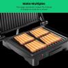 imageChefman Panini Press Grill and Gourmet Sandwich Maker NonStick Coated Plates Opens 180 Degrees to Fit Any Type or Size of Food Stainless Steel Surface and Removable Drip Tray 4 Slice Black4 Slice