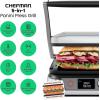 imageChefman Panini Press Grill and Gourmet Sandwich Maker NonStick Coated Plates Opens 180 Degrees to Fit Any Type or Size of Food Stainless Steel Surface and Removable Drip Tray 4 Slice Black4 Slice  Digital