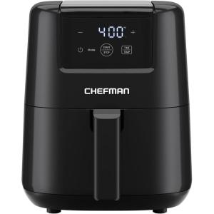 imageCHEFMAN 2 Qt Mini Air Fryer  Digital SpaceSaving Compact Air Fryer with Nonstick and Dishwasher Safe Basket Quick ampamp Easy Meals in Minutes Features Digital Timer and Shake Reminder  BlackBlack