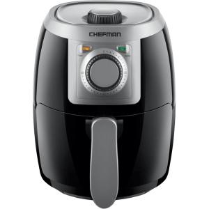 imageCHEFMAN 2 Qt Mini Air Fryer  Digital SpaceSaving Compact Air Fryer with Nonstick and Dishwasher Safe Basket Quick ampamp Easy Meals in Minutes Features Digital Timer and Shake Reminder  BlackBlack  Manual