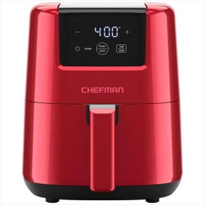 imageCHEFMAN 2 Qt Mini Air Fryer  Digital SpaceSaving Compact Air Fryer with Nonstick and Dishwasher Safe Basket Quick ampamp Easy Meals in Minutes Features Digital Timer and Shake Reminder  BlackRed