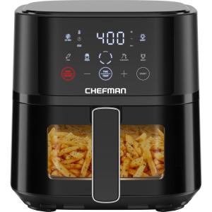 imageChefman Air Fryer  4 QT Compact Airfryer for Quick ampamp Easy Meals Features HiFry Technology for Extra Crisp EasyView Window Touch Controls with 4 Presets Nonstick ampamp Dishwasher Safe Basket  BlackBlack