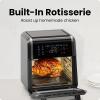 imageCHEFMAN Multifunctional Digital Air Fryer Rotisserie Dehydrator Convection Oven 17 Touch Screen Presets Fry Roast Dehydrate Bake XL 10L Family Size Auto Shutoff Large EasyView Window BlackBlack