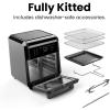 imageCHEFMAN Multifunctional Digital Air Fryer Rotisserie Dehydrator Convection Oven 17 Touch Screen Presets Fry Roast Dehydrate Bake XL 10L Family Size Auto Shutoff Large EasyView Window BlackBlack