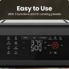 imageCHEFMAN Multifunctional Digital Air Fryer Rotisserie Dehydrator Convection Oven 17 Touch Screen Presets Fry Roast Dehydrate Bake XL 10L Family Size Auto Shutoff Large EasyView Window BlackBlack