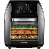 imageCHEFMAN Multifunctional Digital Air Fryer Rotisserie Dehydrator Convection Oven 17 Touch Screen Presets Fry Roast Dehydrate Bake XL 10L Family Size Auto Shutoff Large EasyView Window BlackBlack