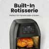 imageCHEFMAN Multifunctional Digital Air Fryer Rotisserie Dehydrator Convection Oven 17 Touch Screen Presets Fry Roast Dehydrate Bake XL 10L Family Size Auto Shutoff Large EasyView Window BlackBlack
