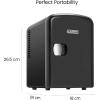 imageChefman  Iceman Mini Portable Black Personal Fridge Cools Or Heats and Provides Compact Storage For Skincare Snacks Or 6 12oz Cans WA Lightweight 4liter Capacity To Take On The Go