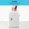 imageChefman  Iceman Mini Portable White Personal Fridge Cools Or Heats ampamp Provides Compact Storage For Skincare Snacks Or 6 12oz Cans W A Lightweight 4liter Capacity To Take On The Go