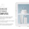imageChefman  Iceman Mirrored Beauty Fridge With LED Lighting 6L Portable White Mini Refrigerator Skin Care Makeup Storage Chill Cosmetics ampamp Face Masks Small For Desktop Or Travel Cool ampamp Heat