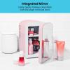 imageChefman  Iceman Portable Mirrored Personal Fridge 4L Mini Refrigerator Skin Care Makeup Storage Beauty Serums ampamp Face Masks Small For Desktop Or Travel Cool ampamp Heat Cosmetic Application Pink