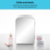 imageChefman  Iceman Portable Mirrored Personal Fridge 4L Mini Refrigerator Skin Care Makeup Storage Beauty Serums ampamp Face Masks Small For Desktop Or Travel Cool ampamp Heat Cosmetic Application White