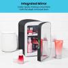 imageChefman  Iceman Portable Mirrored Personal Fridge 4L Mini Refrigerator Skin Care Makeup Storage Beauty Serums ampamp Face Masks Small For Desktop Or Travel Cool ampamp Heat Cosmetic Application Black