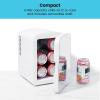 imageChefman  Iceman Portable Mirrored Personal Fridge 4L Mini Refrigerator Skin Care Makeup Storage Beauty Serums ampamp Face Masks Small For Desktop Or Travel Cool ampamp Heat Cosmetic Application White