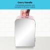 imageChefman  Iceman Portable Mirrored Personal Fridge 4L Mini Refrigerator Skin Care Makeup Storage Beauty Serums ampamp Face Masks Small For Desktop Or Travel Cool ampamp Heat Cosmetic Application Pink
