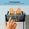 imageChefman 2 Slice Toaster 7 Shade Settings Small Toaster 2 Slice with Removable Crumb Tray Thick Bread Toaster and Bagel Toaster Defrost Cancel Perfect for Toaster Pastries  BlackSmart Touch Digital 4 Slice