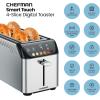 imageChefman 2 Slice Toaster 7 Shade Settings Small Toaster 2 Slice with Removable Crumb Tray Thick Bread Toaster and Bagel Toaster Defrost Cancel Perfect for Toaster Pastries  BlackSmart Touch Digital 4 Slice