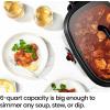 imageChefman 6Quart Slow Cooker Electric Countertop Cooking Stovetop ampamp OvenSafe Removable Insert for Browning ampamp Sauting FamilySize Soups ampamp Stews Nonstick ampamp DishwasherSafe InteriorStainless Steel