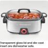 imageChefman 6Quart Slow Cooker Electric Countertop Cooking Stovetop ampamp OvenSafe Removable Insert for Browning ampamp Sauting FamilySize Soups ampamp Stews Nonstick ampamp DishwasherSafe InteriorStainless Steel