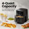 imageChefman Air Fryer  4 QT Compact Airfryer for Quick ampamp Easy Meals in Minutes Features HiFry Technology for Extra Crisp Touchscreen Controls with 4 Presets Nonstick ampamp Dishwasher Safe Basket  BlackBlack