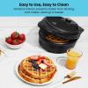 imageChefman AntiOverflow Waffle Maker Belgian Waffle Iron with Seven Crunch Selector Settings MessFree Moat Catches Excess Batter Nonstick Electric Single Griddle Mold Makes 6Inch Round WafflesBlack