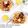 imageChefman AntiOverflow Waffle Maker Belgian Waffle Iron with Seven Crunch Selector Settings MessFree Moat Catches Excess Batter Nonstick Electric Single Griddle Mold Makes 6Inch Round WafflesStainless  Rotating