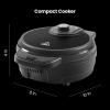 imageChefman AntiOverflow Waffle Maker Belgian Waffle Iron with Seven Crunch Selector Settings MessFree Moat Catches Excess Batter Nonstick Electric Single Griddle Mold Makes 6Inch Round WafflesBlack
