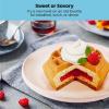 imageChefman AntiOverflow Waffle Maker Belgian Waffle Iron with Seven Crunch Selector Settings MessFree Moat Catches Excess Batter Nonstick Electric Single Griddle Mold Makes 6Inch Round WafflesBlack  Big Stuff