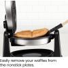 imageChefman AntiOverflow Waffle Maker Belgian Waffle Iron with Seven Crunch Selector Settings MessFree Moat Catches Excess Batter Nonstick Electric Single Griddle Mold Makes 6Inch Round WafflesStainless  Rotating