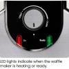 imageChefman AntiOverflow Waffle Maker Belgian Waffle Iron with Seven Crunch Selector Settings MessFree Moat Catches Excess Batter Nonstick Electric Single Griddle Mold Makes 6Inch Round WafflesStainless  Rotating
