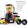 imageChefman Countertop  Travel Dynamic Blending System 12Piece Set 3 Programmed Speeds ampamp Pulse Easy Ice Crushing for Shakes ampamp Smoothies DishwasherSafe 32Oz Pitcher 12Oz ampamp 2 24Oz Tumblers Black
