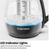 imageChefman Electric Kettle with Tea Infuser 1L 1500W Removable Lid for Easy Cleaning BoilDry Protection Stainless Steel Filter BPA Free Auto Shut Off Hot Water Boiler Small Electric Tea KettleBlack