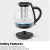 imageChefman Electric Kettle with Tea Infuser 1L 1500W Removable Lid for Easy Cleaning BoilDry Protection Stainless Steel Filter BPA Free Auto Shut Off Hot Water Boiler Small Electric Tea KettleBlack