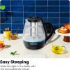 imageChefman Electric Kettle with Tea Infuser 1L 1500W Removable Lid for Easy Cleaning BoilDry Protection Stainless Steel Filter BPA Free Auto Shut Off Hot Water Boiler Small Electric Tea KettleBlack